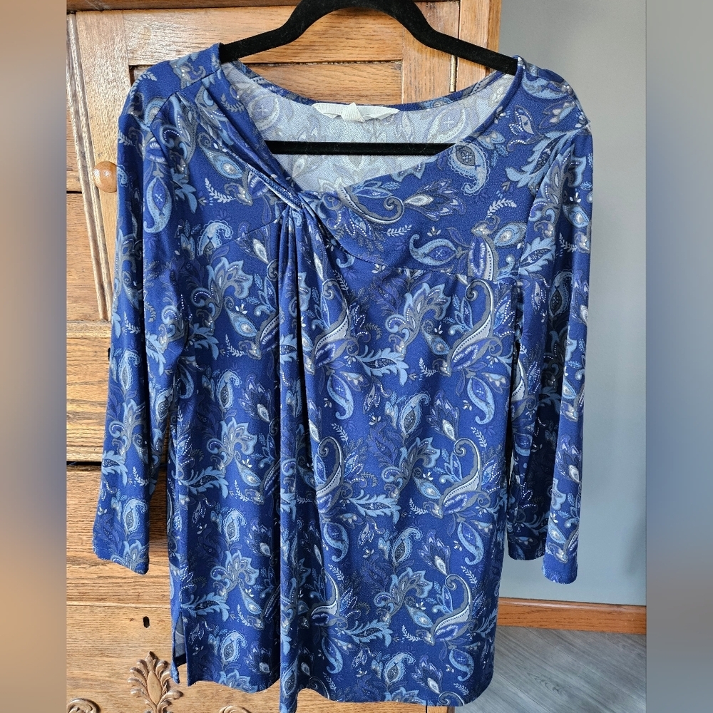 🌿 Magnolia Grace Rivas Twist Neckline Knit Top Size L Ladies